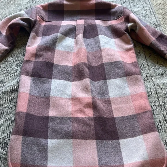 Monrow pink plaid oversized plaid shirt jacket/ shacket